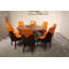 Vogue Lux Orange 61" Round Dining Set-1129307979-1114363436-1114363435