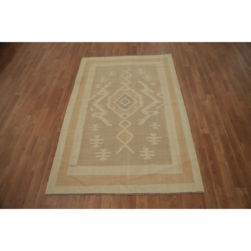 Tapis géométrique Kilim tissé à la main 4 x 6