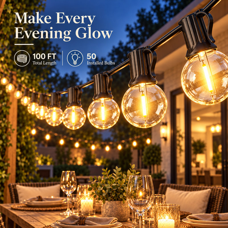 Plug-in LED String Lights, 100FT
