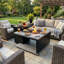 50,000 BTU Propane Fire Pit Table, Weather-Resistant, Auto Shut-Off & Sleek Modern Design