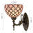 Tiffany Wall Sconce Lamp Stained Glass 8X10.5X11 Inch Plug in Wall Bedside Light for Hallway Bedroom (Pink Bead Style)-723206445-723206440