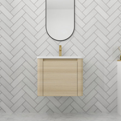 Bathroom Vanity With Sink In 24 Inch, Floating Bathroom Vanity With Soft Close Door
