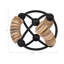 Sphère sculpturale unique de Darrah avec un design atomique semblable à un boulier - parfait pour la cuisine et la maison ou les décorations pour le salon - objets décoratifs élégants - sculpture orbe moderne - 6 po, noir et naturel-742371672