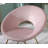 Pink Silky Velvet Upholstered Accent Chair with Gold Tone Finished Base-468179661