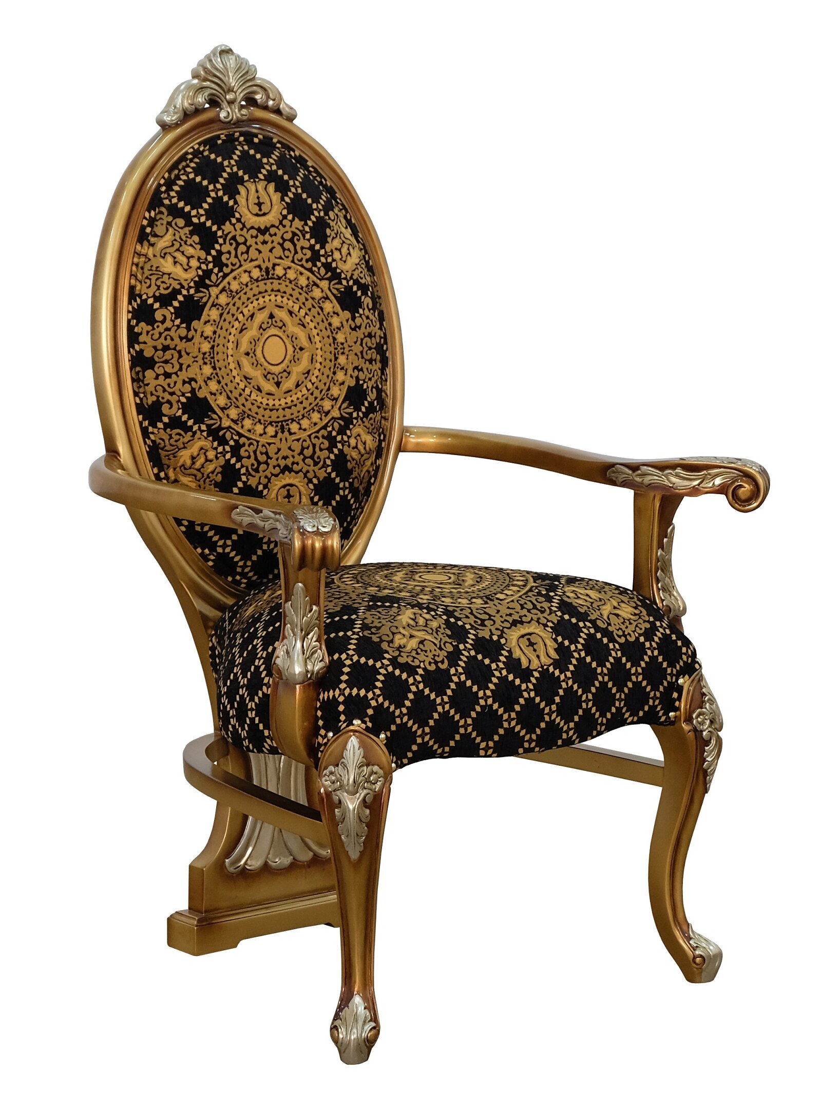 Emperador King Louis Back Arm Chair in Black