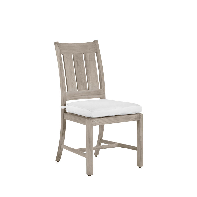 Chaise d'extérieur Croquet en teck, Welt + bourre standard, Lin colombe, Oyster Teak