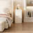 No-Assembly Narrow 2-Drawer Nightstand | Mid-Century Modern Cream White Faux Leather Bedside Table for Small Spaces