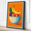 Fruit Bowl on Orange Modern - Wrapped Canvas-2112458112-2112458142