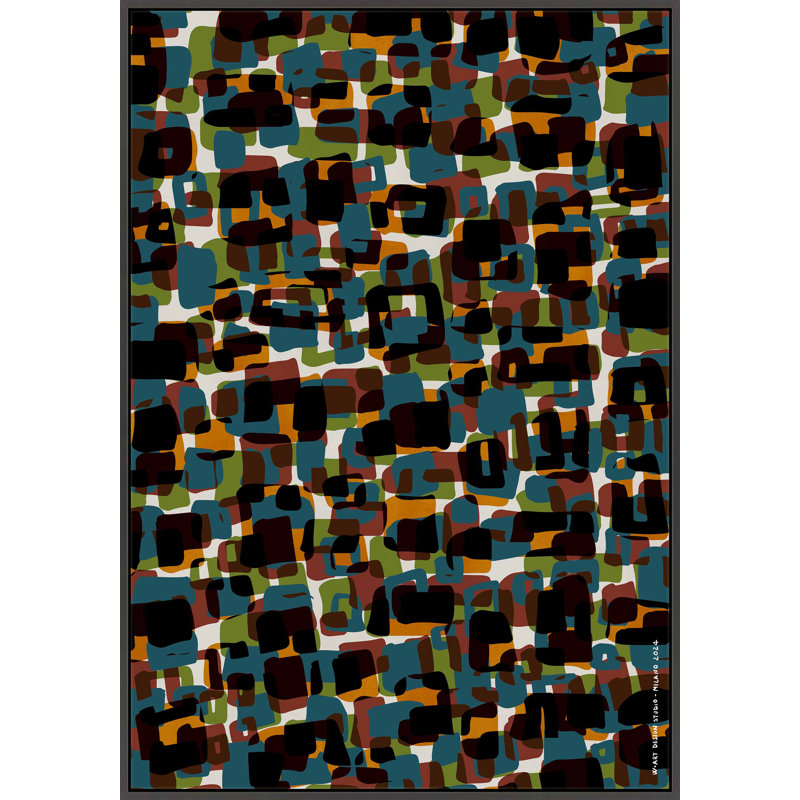 Color Clash II by Romina Gadler - Framed Wall Art, Black Framed Canvas, 20" H x 14" W