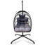 Fauteuil à œufs pivotant avec support Fauteuil suspendu en osier de rotin pour l'intérieur et l'extérieur avec support de type C, avec coussin et oreiller-1926276418