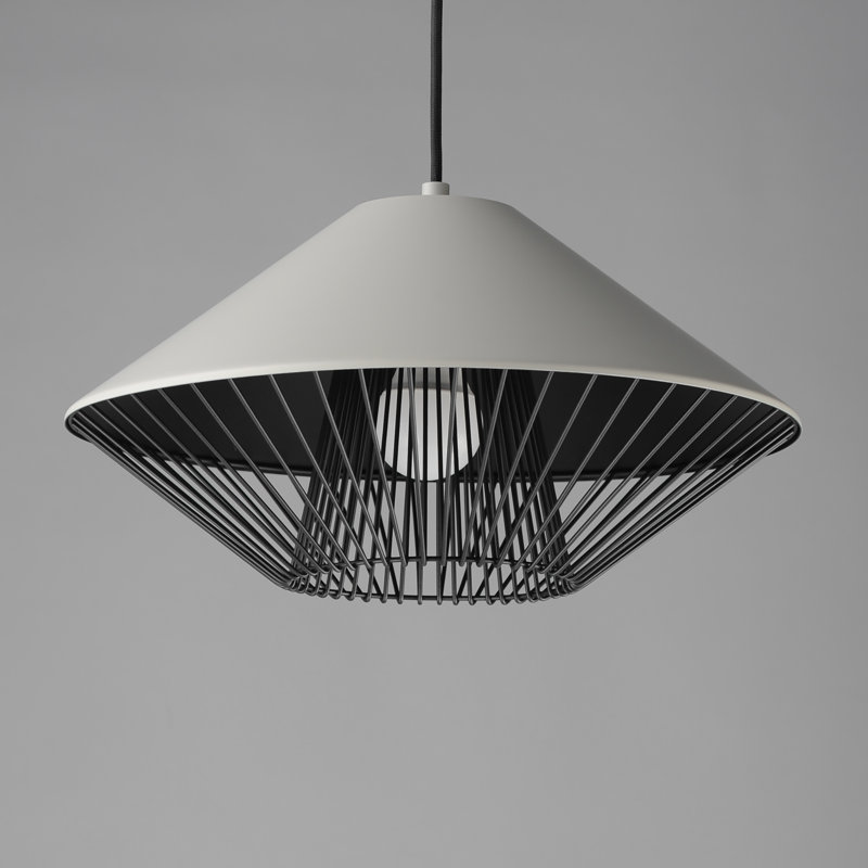 Luminaire suspendu cage 1 lumière Lorana, Gris / noir, Gris / noir