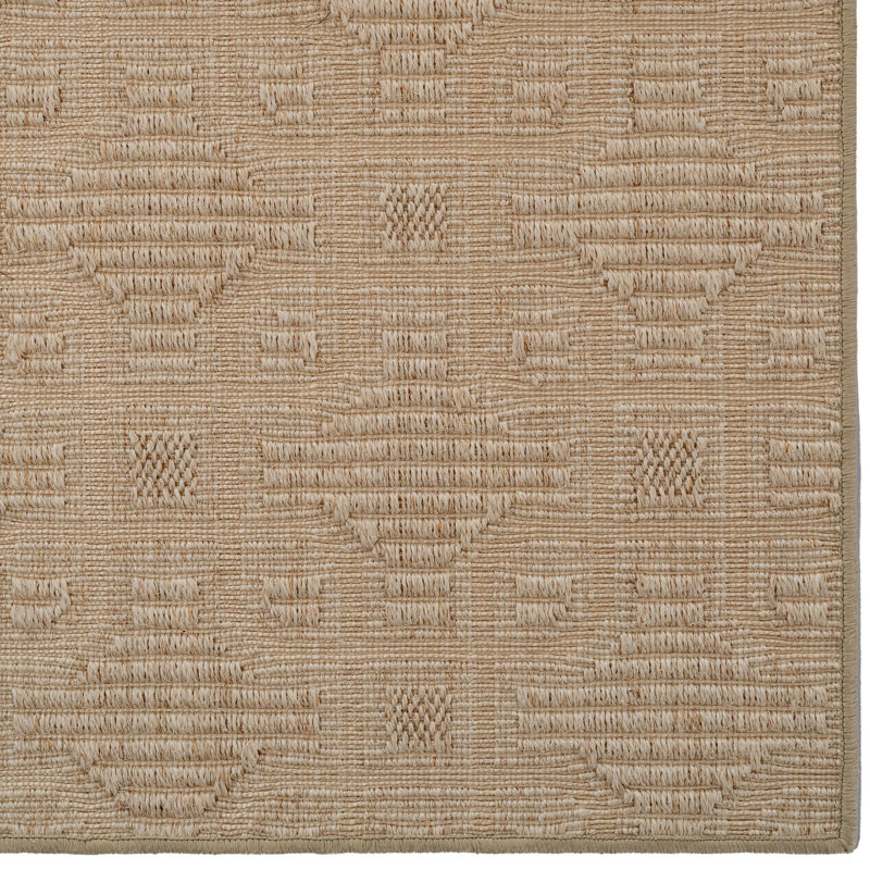 Chenyu Jute/Sisal Geometric Indoor Rug, Rectangle 3' x 5'