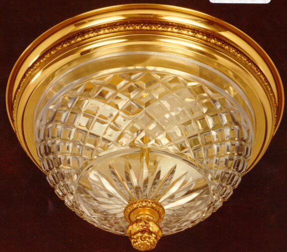 Defreitas Glass Flush Mount, French Gold