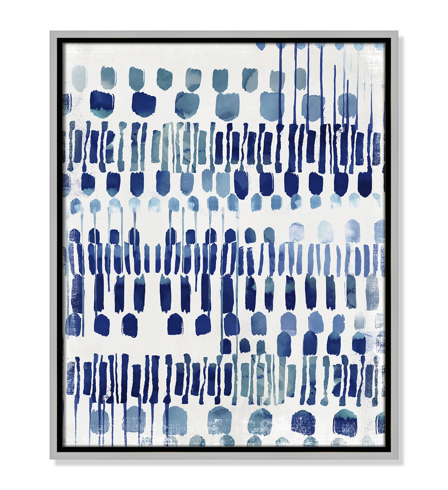 Fynn "Continuously I" Painting by Eva Watts, Silver Framed Canvas, No Matte, 21.5" H x 17.5" W x 2" D