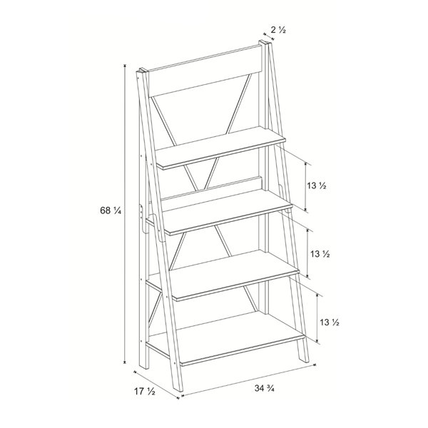Roanoke 68.25" H x 34" W Ladder Bookcase
