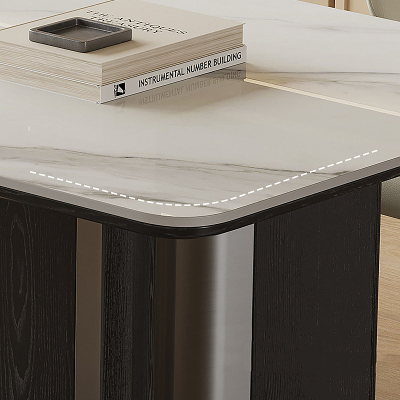 Table de luxe en pierre frittée, H 29,5 po x l 55,1 po x P 31,5 po, 5
