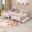 Lit superposé simple en bois avec lit gigogne et rangement-901356420