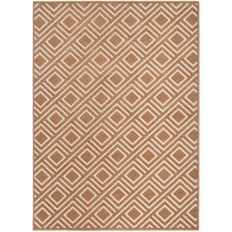 Ebern Designs Garp Copper Modern Indoor Rug, Rectangle 6'7" x 9'2"