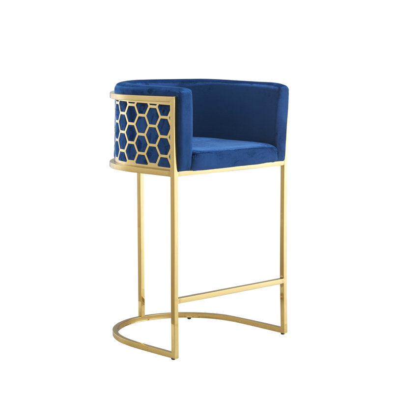 Knia Upholstered Counter Stool with Metal Frame