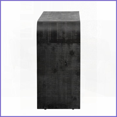 Table basse rétro noire antique avec 2 tiroirs - Rangement polyvalent pour vestibule / bureau à domicile, assemblage facile en 20 minutes