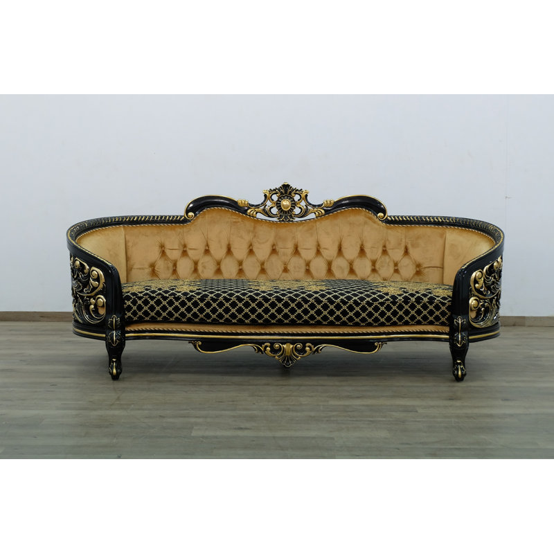 Sofa, Black/Gold/Brown