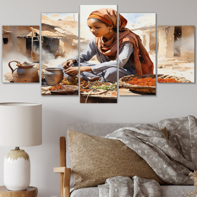 Frew - People Canvas Art Print - 5 Panels