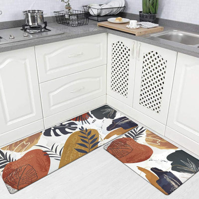Boho Kitchen Rugs Set Of 2 - [Colour Not Specified] - Cushioned / Anti-Fatigue, Non-Skid, Waterproof, Comfort Mats For Standing, Kitchen, Sink, Laundry