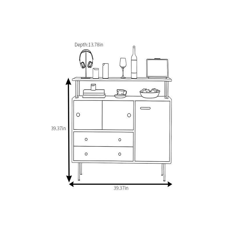 Jacobus, 39.37" H x 39.37" W x 13.78" D
