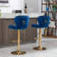 Ensemble de 2 tabourets de bar, avec repose-pieds chromé et base pivotante réglable en hauteur-1470004732