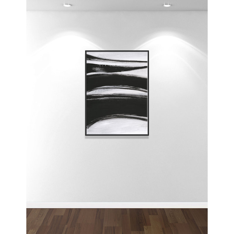 Bold Strokes - 1 - Floater Frame Print on Canvas, 102cm H x 76cm W x 5.1cm D, Black Framed