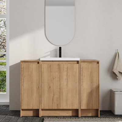Meuble-lavabo sur pied simple 48 po avec plateau en résine Vowar