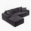 Ensemble de chaise longue à compression complète - Canapé modulaire en velours côtelé avec accoudoirs arqués, base antidérapante, comprend 3 coussins de dossier et 2 coussins décoratifs, canapé de chaise longue droite-103482040