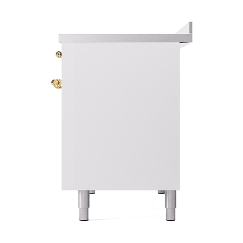 ILVE Nostalgie II 48 in Induction Range, White/Brass