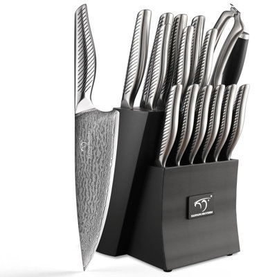 Ensemble de 16 couteaux de cuisine 16 pièces en acier Damas