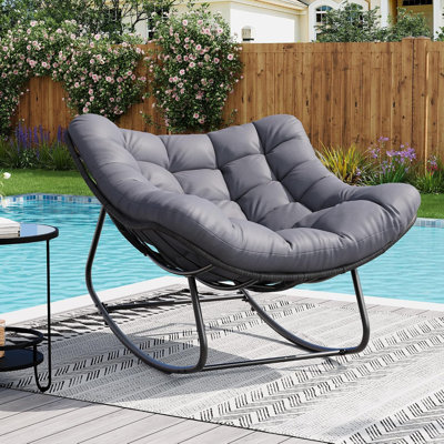 Chaise berçante surdimensionnée avec coussin Papasan