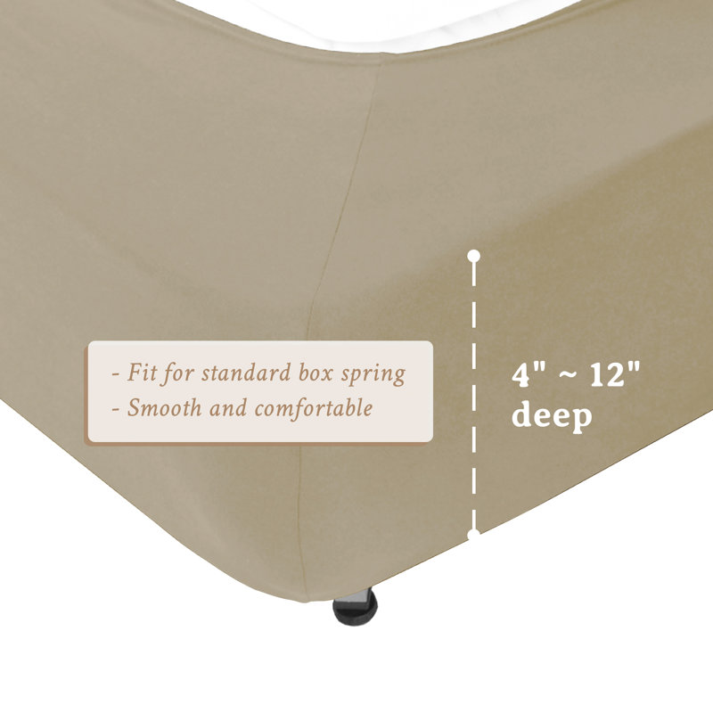 Jersey Knit Stretchy Wrap Around Box Spring Cover, King, Taupe