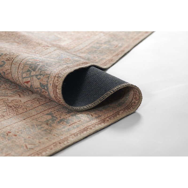 Bungalow Rose Campisi Traditional Oriental Polyester Camel Area Rug, Rectangle 8'5" x 12'