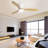 52 Inch Flush Mount Ceiling Fan DC 3 Solid Wood Fan Blade Noiseless Reversible Motor Remote Control With Light
