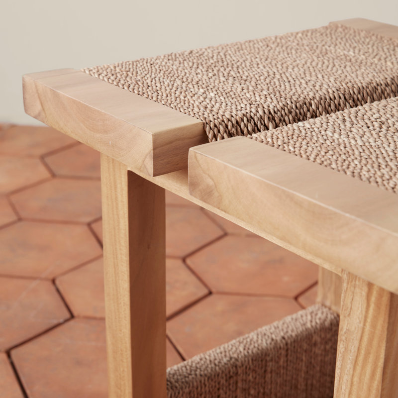 Woven Textura Solid Wood Bench | Perigold