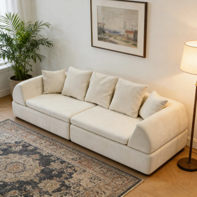 Cloud Sectional with Ottoman – Compression-Packed, Modular, No Assembly Needed