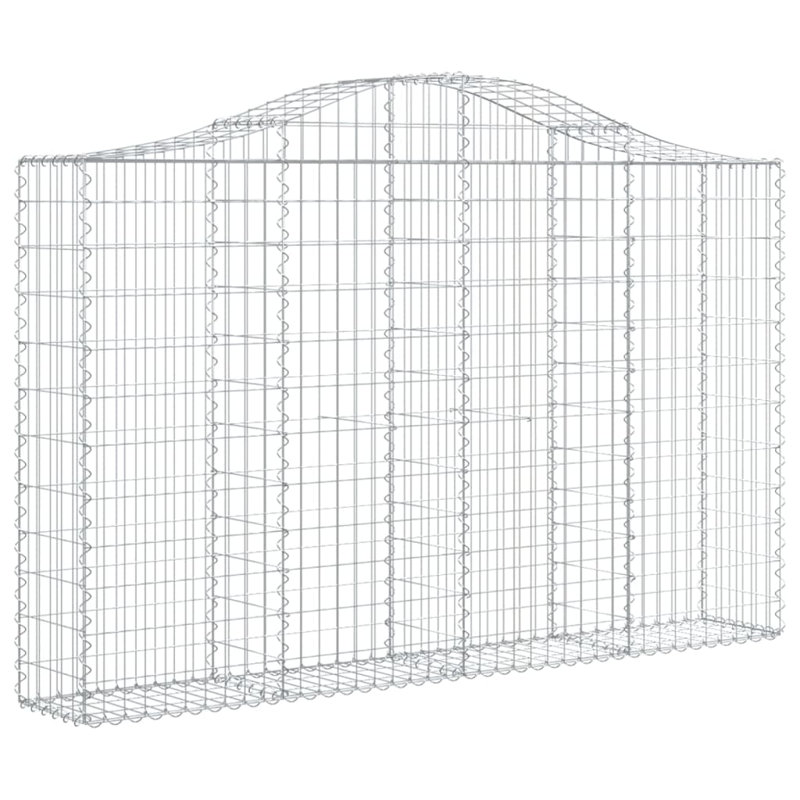 Arched Gabion Basket Galvanised Iron, 140cm H x 200cm W x 30cm D