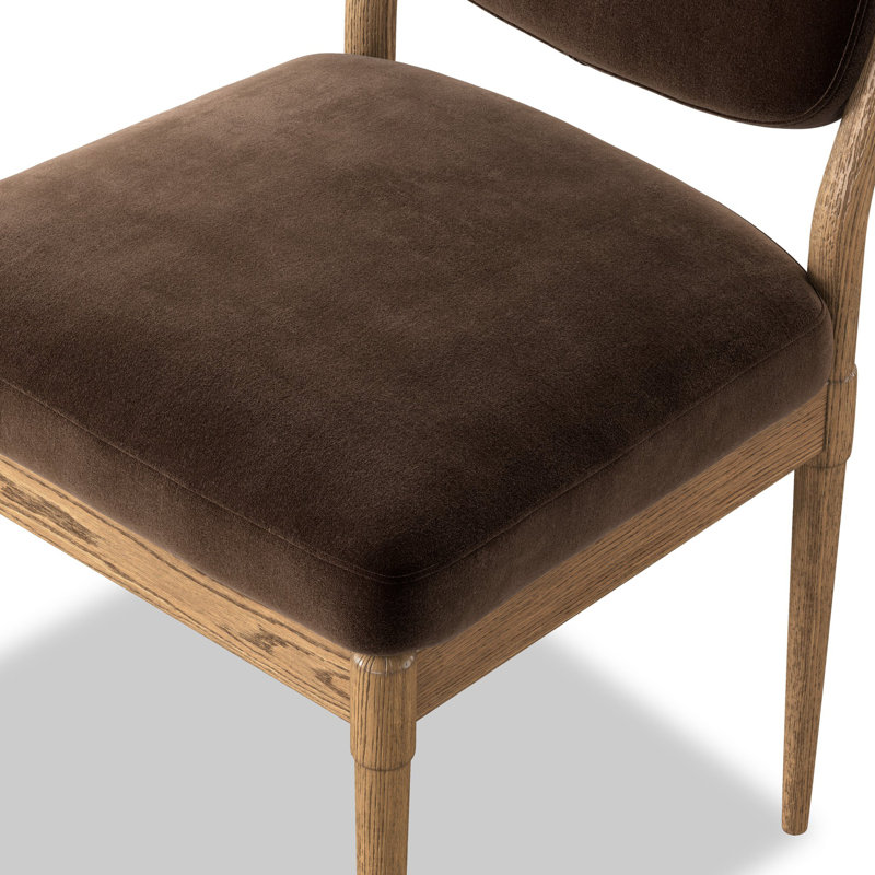 ESTHER Upholstered Dining Chair, Warm Oak, Surrey Mink