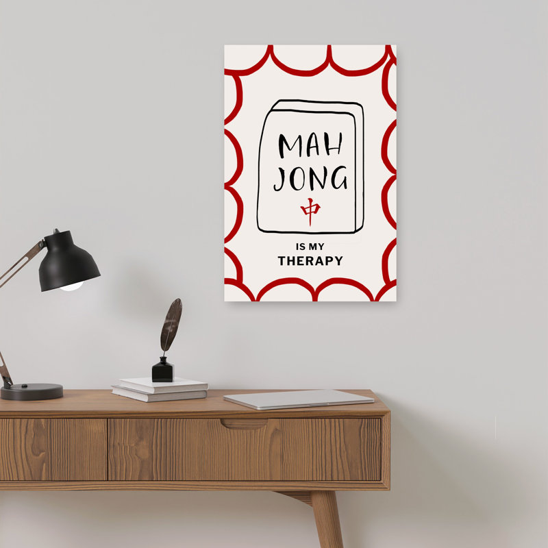 Art mural minimaliste Mahjong, 18" H x 12" W