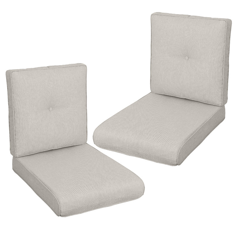 Patio Chair Cushions Set Of 2 - Outside High Back Thick Water-Resistant Cushion 22X24 With Zipper Cover For Outdoor Glider Rocking Chairs Loveseat Couch