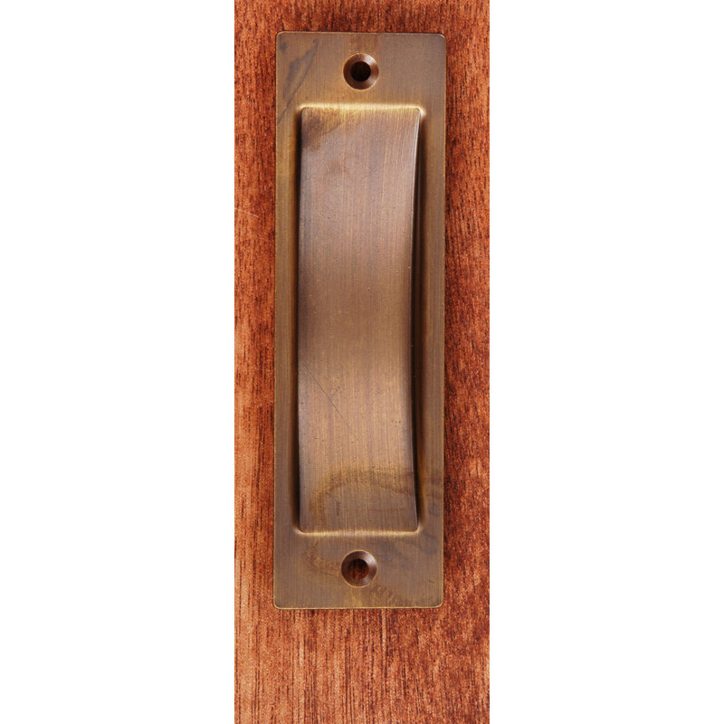 Thin Rectangle Recessed Flush Pull CF Series, Antique English