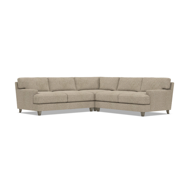 Bernhardt Mila 3-Piece Fabric Sectional, Light Brown Polyester, 33.5" H x 107" W x 107" D, Symmetrical
