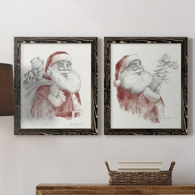 Prêt pour Noël - ensemble de 2 reproductions d'art, H 24 po x l 36 po x P 1,5 po, H 31,5 po x l 47 po x P 1,5 po