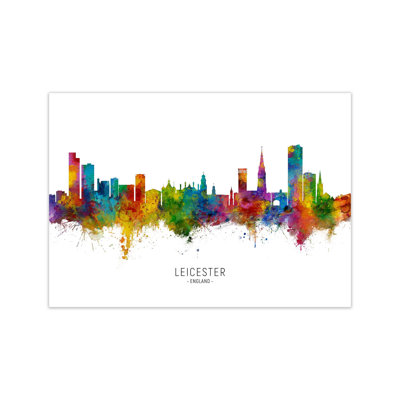 Leicester England Skyline by Michael Tompsett - Print