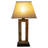31" H Rectangle Slate Outdoor Table Lamp with Beige Shade