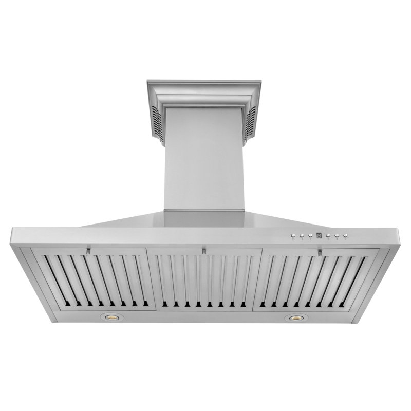 36" 400 CFM Ductless Wall Mount Range Hood, Stainless Steel